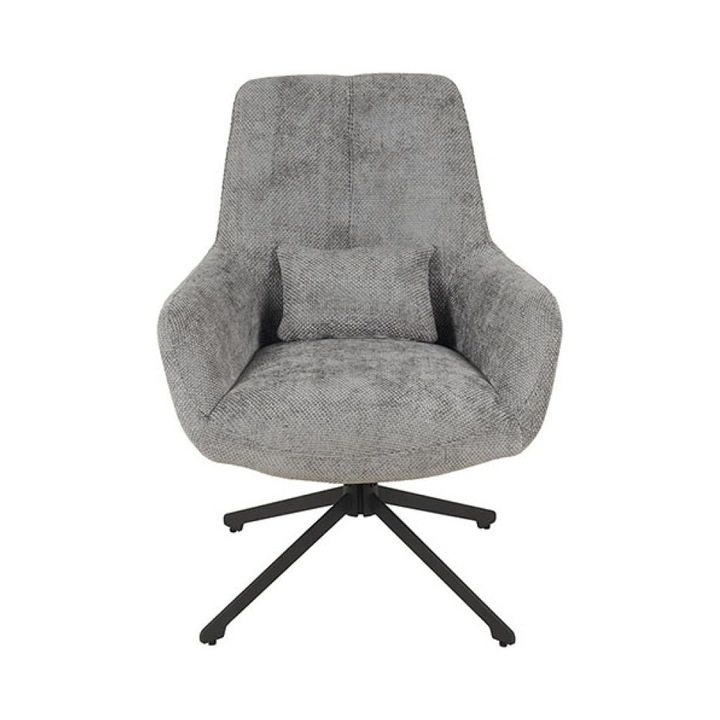 Scaun Living Rotativ LCM0102AS, 72 x 82 x 93 cm, Culoare Gri