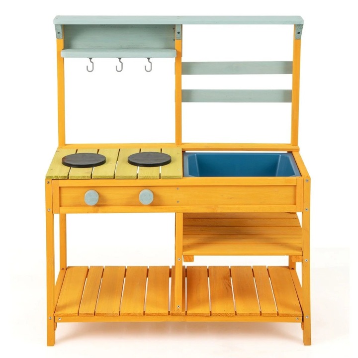 Bucatarie cu Noroi de Joaca pentru Copii, din Lemn cu Butoane de Soba si Chiuveta