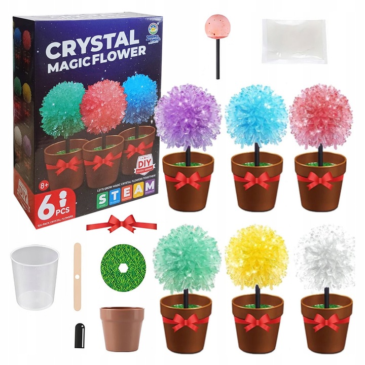 Experiment pentru copii, copaci magici, set 6 bucăți, culoare surpriză, dimensiuni 18, 5x25x7cm