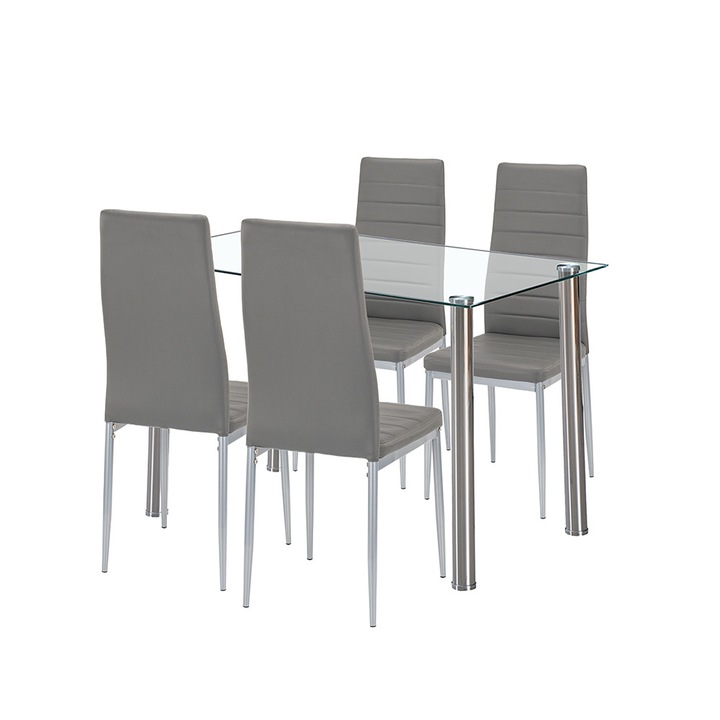 Leziter Mateo 4+1 étkező garnitúra szürke-szürke