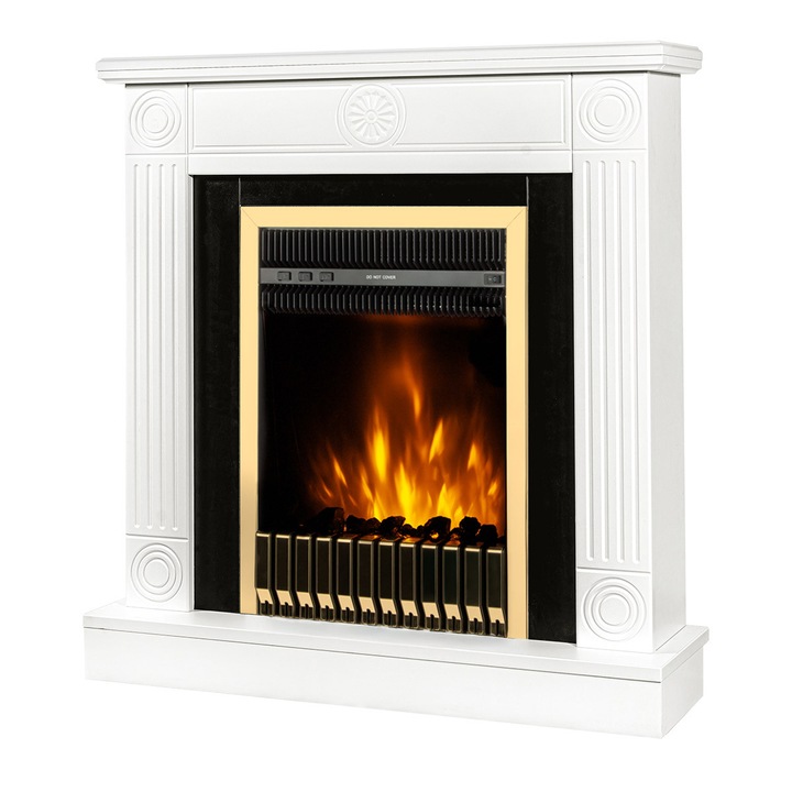 Elektromos kandalló Donald & Gala gold, Art Flame, 865x820x250 mm, 2000 W, Termosztát, 5 lángfényességi szint, Időzítő