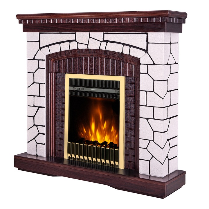 Elektromos kandalló Natali & Gala gold, Art Flame, 1058x1100x300 mm, 2000 W, Termosztát, 5 lángfényességi szint, Időzítő