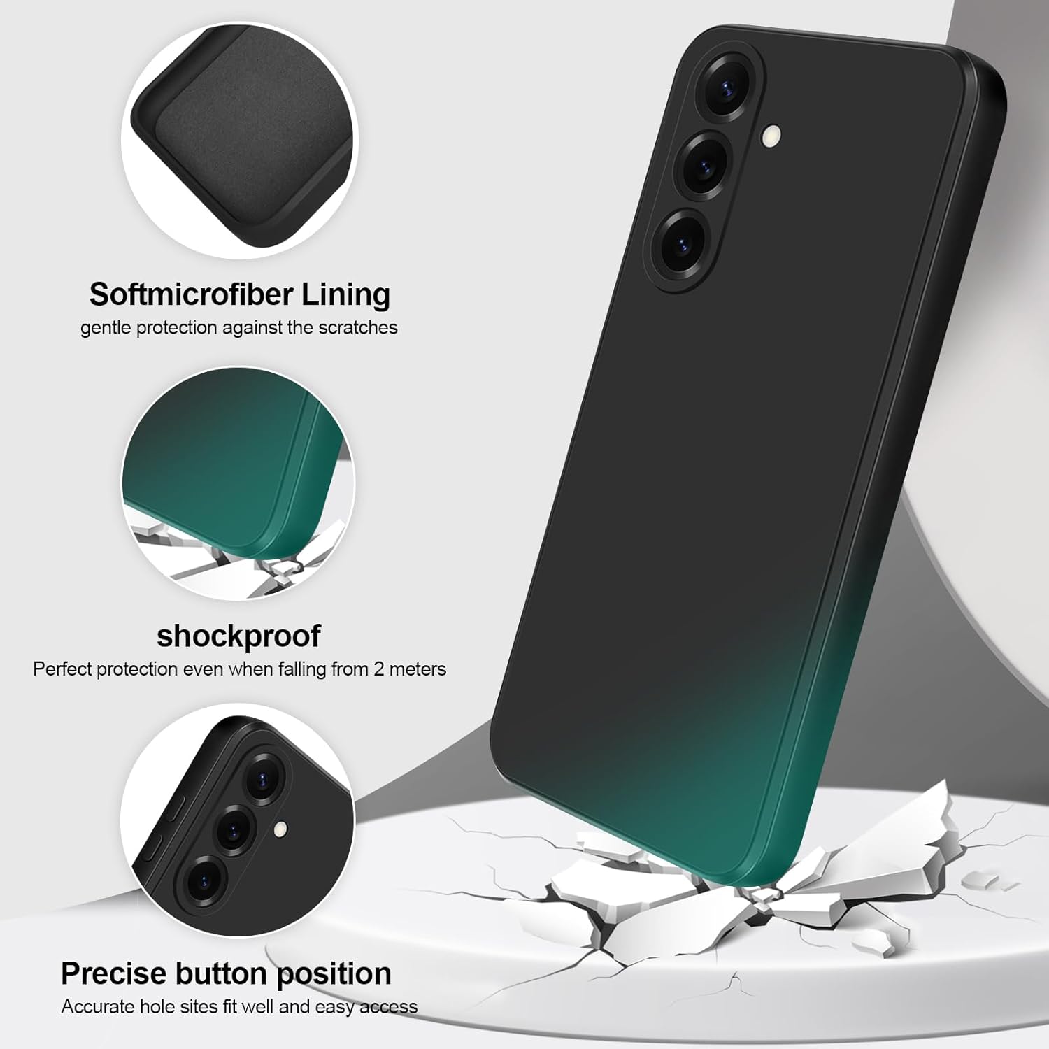 Husa compatibila cu Samsung Galaxy S25 silicon, protectie camera, subtire, negru