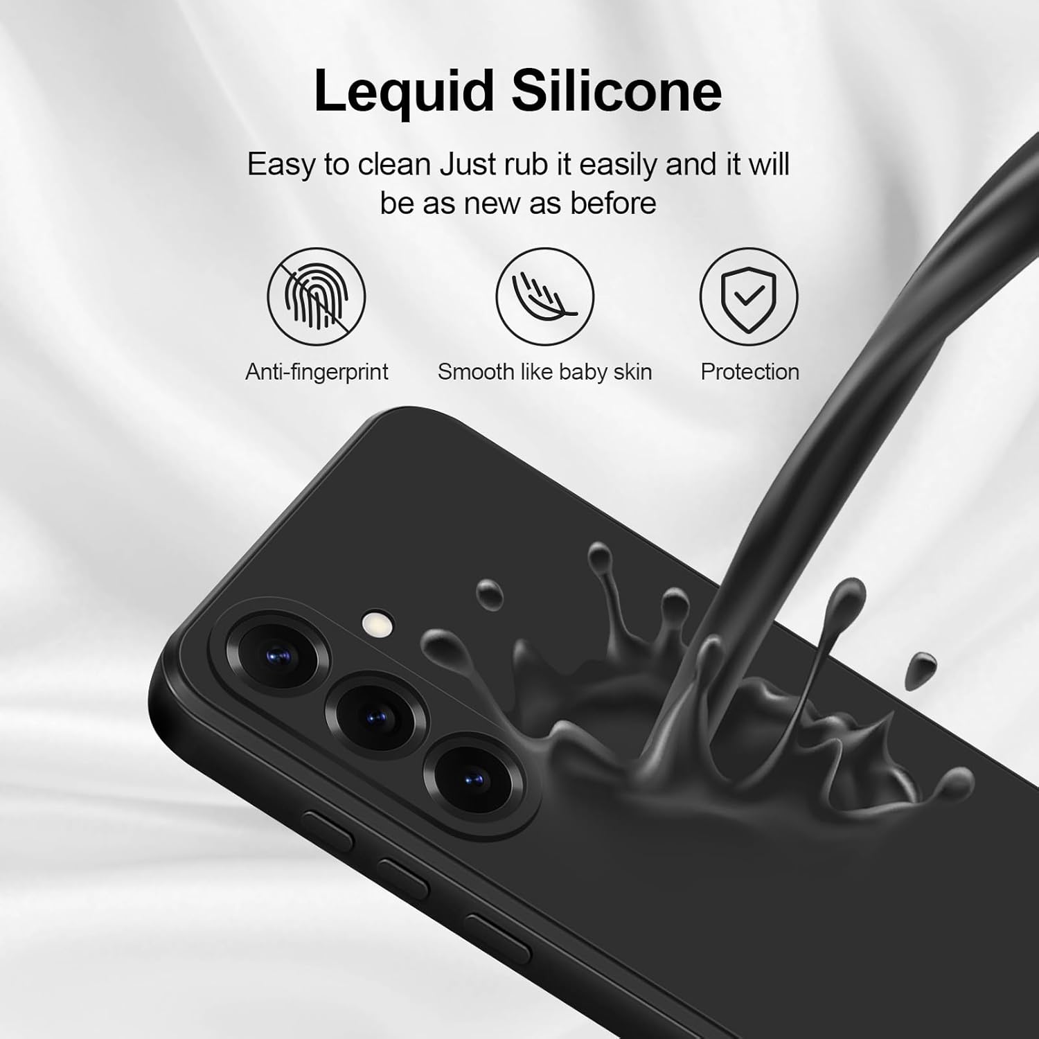 Husa compatibila cu Samsung Galaxy S25 silicon, protectie camera, subtire, negru