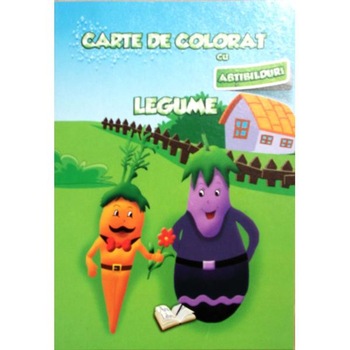 Carte de colorat cu abtibilduri - Legume Carte de colorat cu abtibilduri - Legume