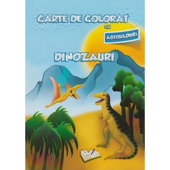 Carte de colorat cu abtibilduri - Dinozauri Carte de colorat cu abtibilduri - Dinozauri