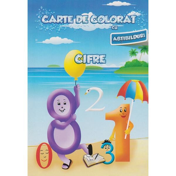 Carte de colorat cu abtibilduri - Cifre