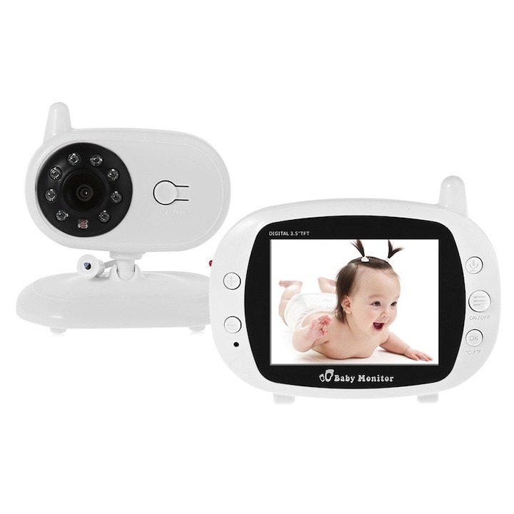 Безжичен бебефон с 3,5-инчов LCD екран и двупосочна аудио поддръжка