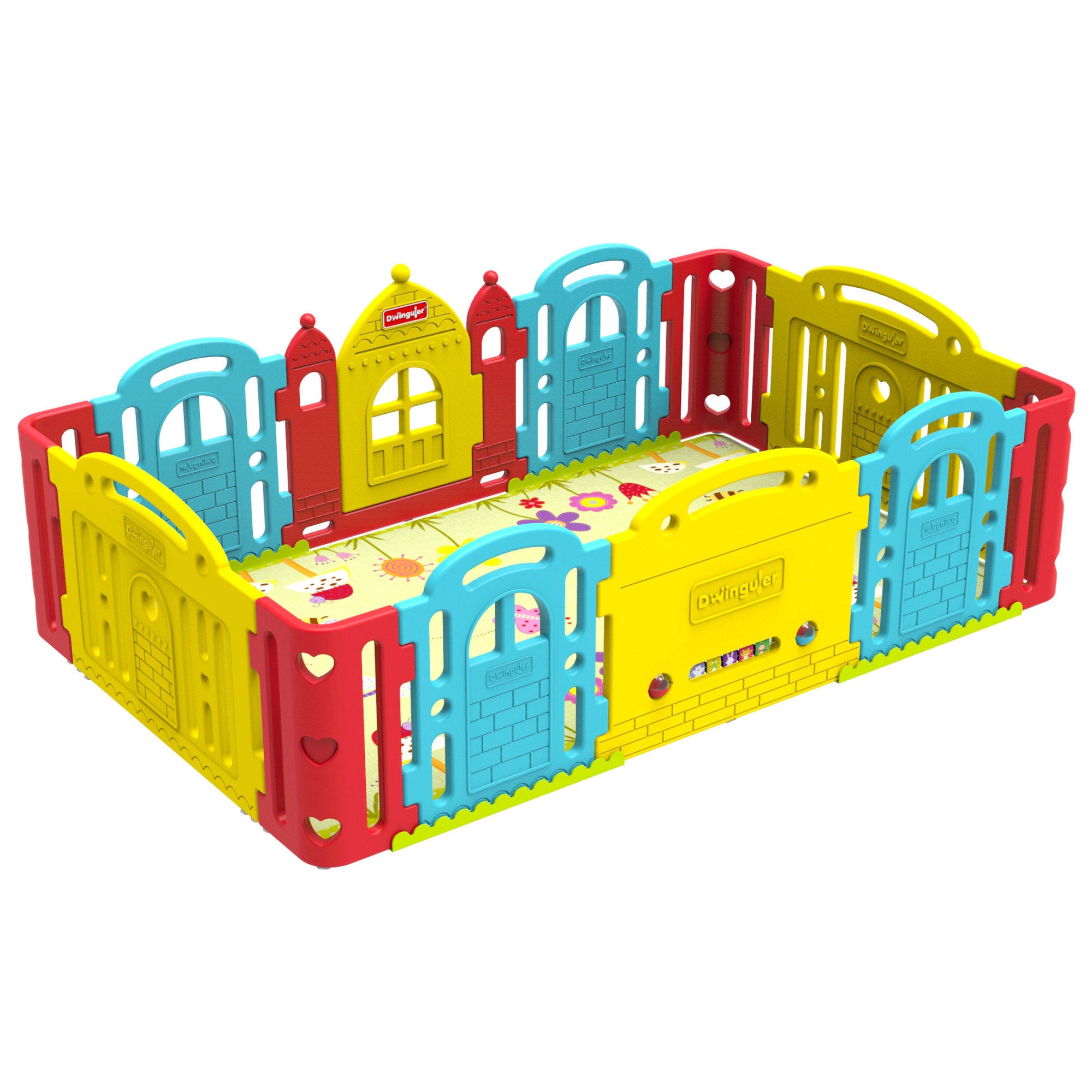 Tarc de joaca pentru copii, RAINBOW, dimensiuni 2,4 m x 1,5 cm - eMAG.ro