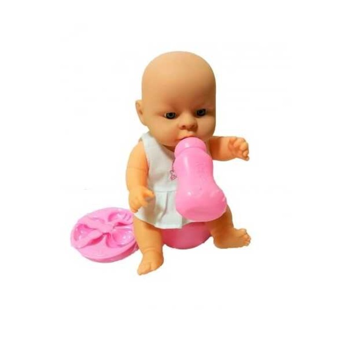 Пишкащо и плачещо бебе с гърне и комплект за хранене