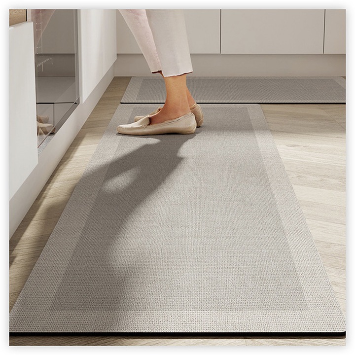 Szőnyeg, 50*80cm+50*120cm, nedvszívó és gyorsan száradó csúszásgátló szőnyeg konyhába, fürdőszobába, nappaliba, hálószobába, univerzális vastagított esésgátló és könnyen tisztítható, krémszínű bézs