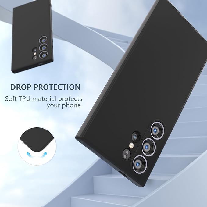 Husa compatibila cu Samsung Galaxy S25 Ultra, protectie camera, silicon subtire, rezistenta la soc, negru