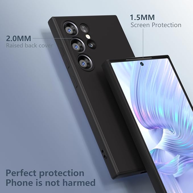 Husa compatibila cu Samsung Galaxy S25 Ultra, protectie camera, silicon subtire, rezistenta la soc, negru