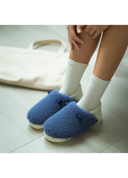 Papuci de casa pufosi H46bleumarin 113195, Bleumarin, 38-39