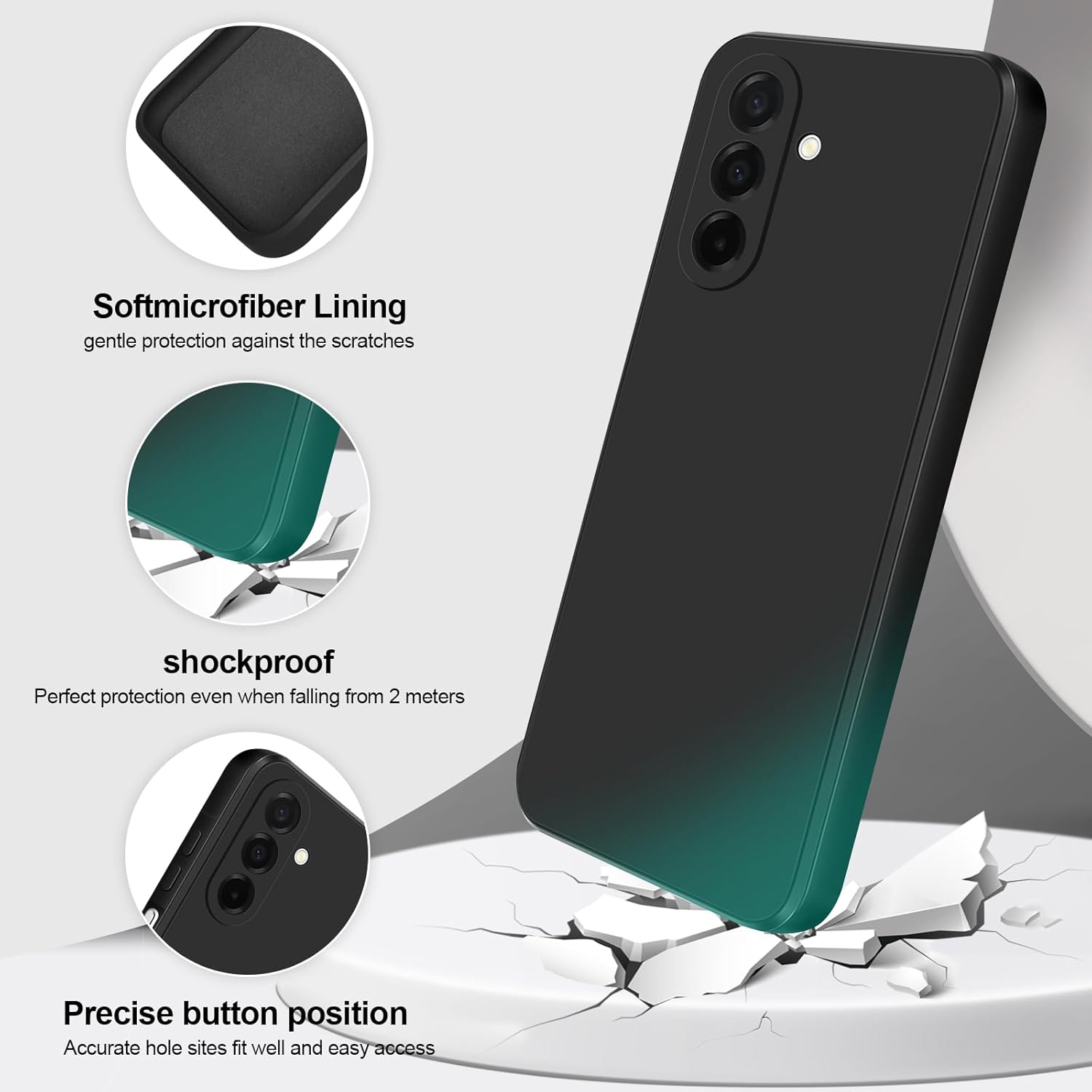 Husa compatibila cu Samsung Galaxy A26, silicon moale, cu protectie pentru camera, subtire, negru