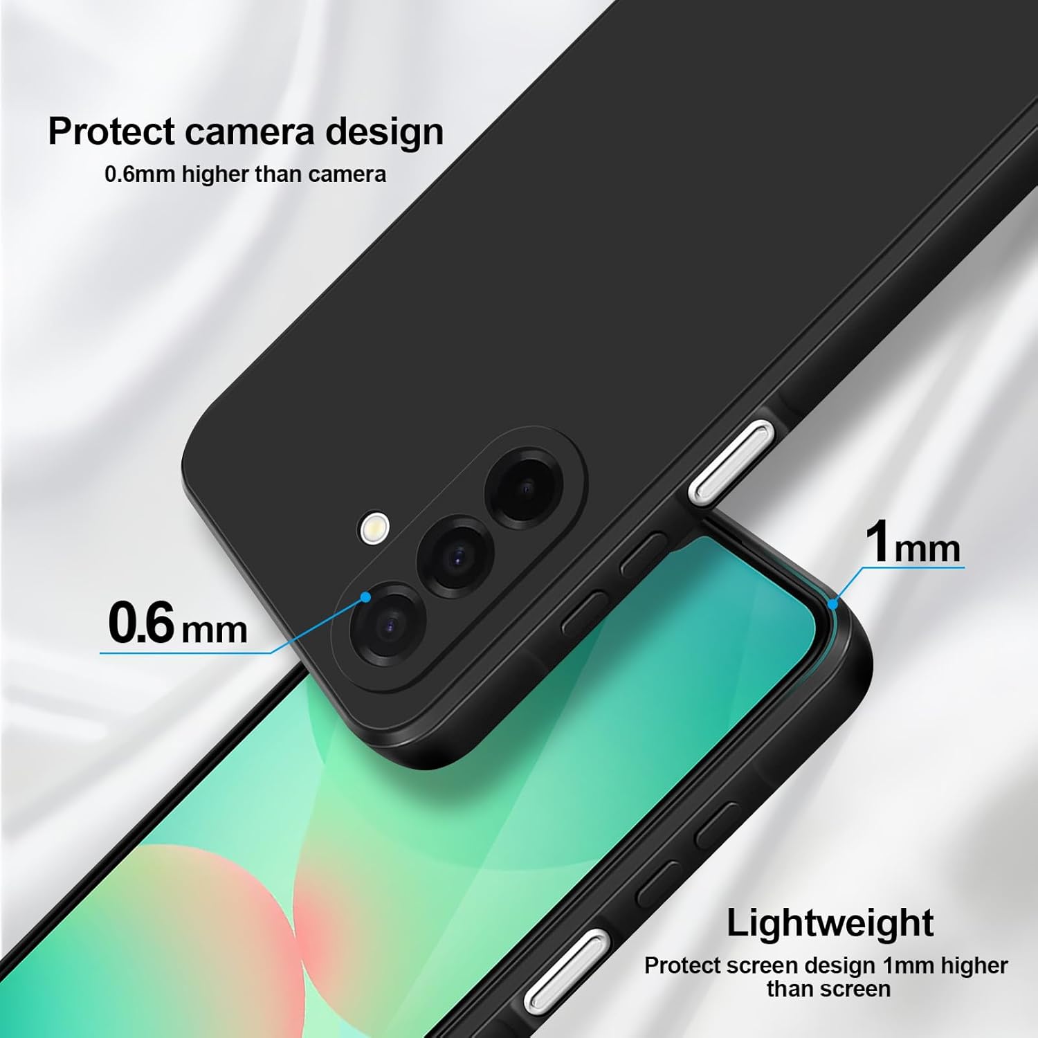 Husa compatibila cu Samsung Galaxy A26, silicon moale, cu protectie pentru camera, subtire, negru