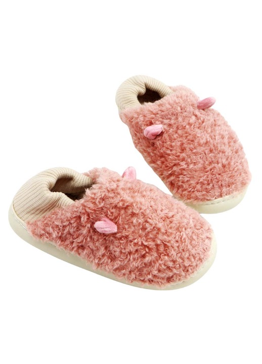 Papuci de casa pufosi H46roz 113190, Roz, 38-39