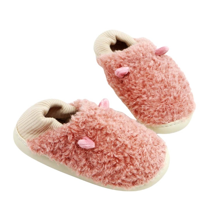 Пухкави домашни чехли H46roz 113190, Розово, 40-41