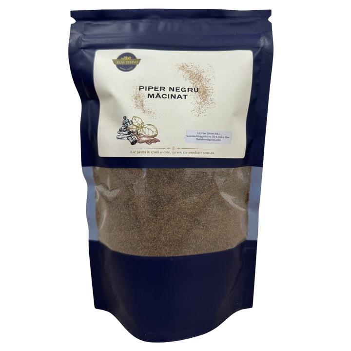 Piper negru macinat, punga 250g Flav Tehno