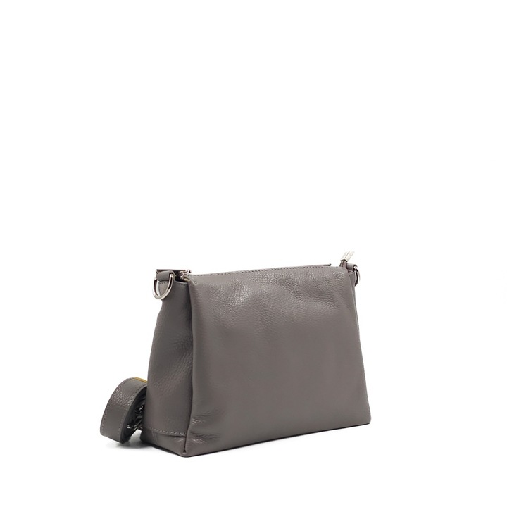 Poseta Piele Miliana - Gri, Geanta Casual din Piele Naturala, Geanta, Genti