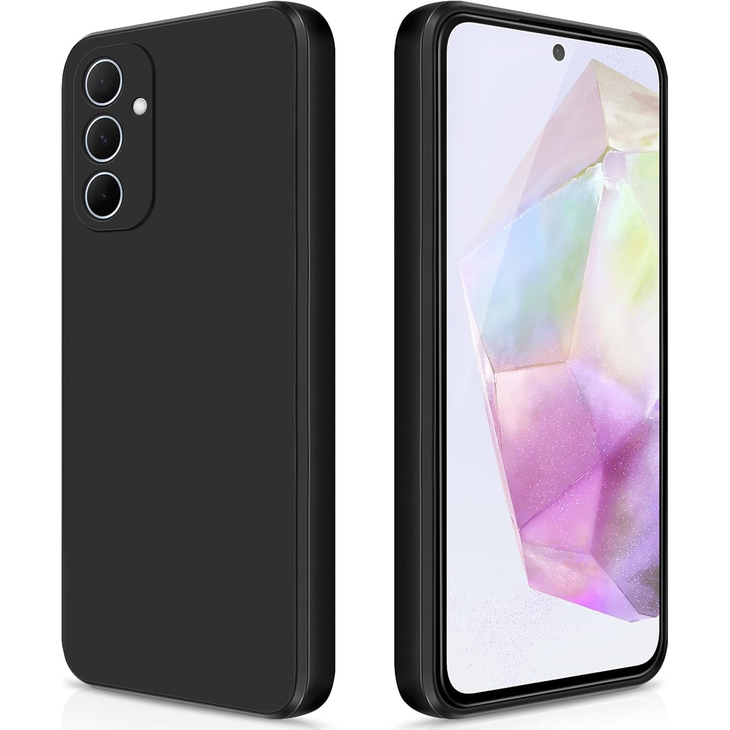 Husa din silicon compatibila cu Samsung Galaxy A34, protectie camera imbunatatita, rezistenta la soc, negru