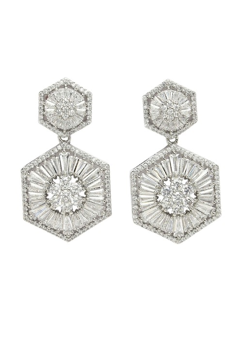 AVANT-GARDE PARIS, Cercei cu pietre zirconia, Argintiu