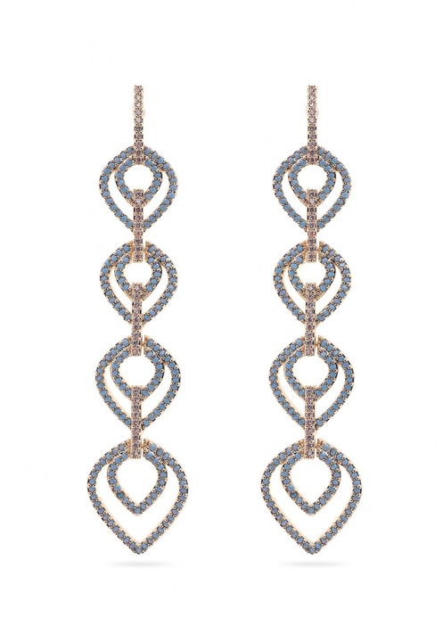 AVANT-GARDE PARIS, Cercei placati cu aur de 18K, Albastru