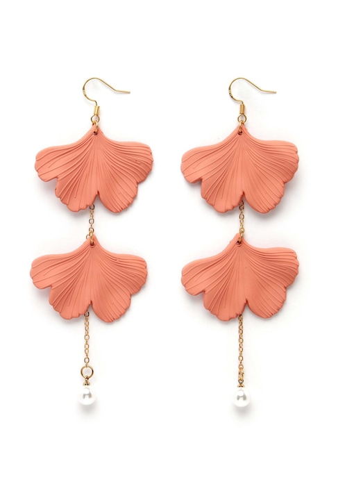 AVANT-GARDE PARIS, Cercei de placati cu aur de 18K, Portocaliu, Portocaliu, 8 CM