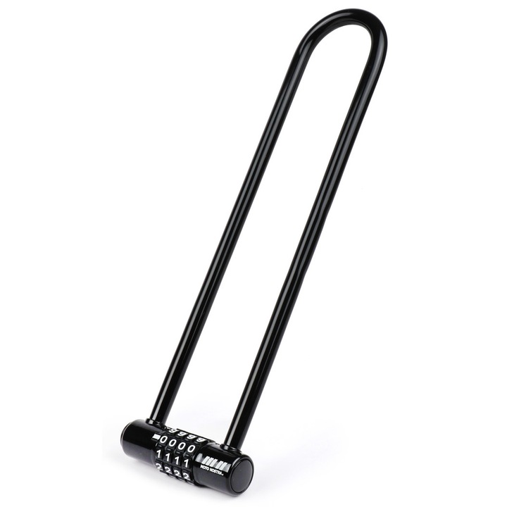 Lacat antifurt Piaggio Ciao, Bravo, Si, Boxer U-lock Crypto-4 80mm x 300mm negru MotoNostra 51162