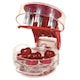 Aparat pentru scos samburi, manual, rezistent, usor de curatat si ideal pentru uz casnic, poate scoate maxim 6 samburi deodata, ideal pentru prajituri si gemuri, din ABS si inox, compacta, rosu, 20,5×11×6 cm, Vadrami
