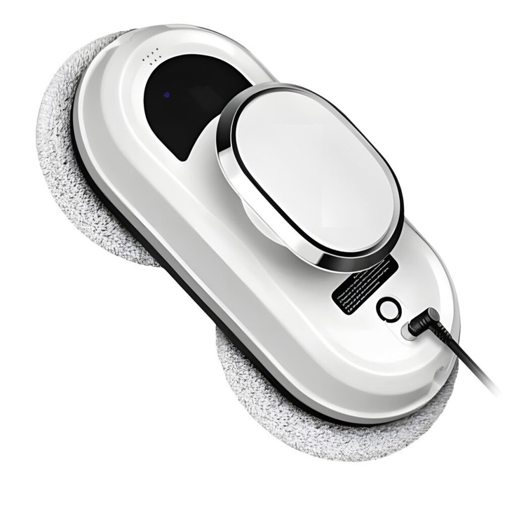 Робот Smart Autonomous за почистване на прозорци KESNUP, дистанционно управление, функция за идентифициране на препятствия и ръбове, с 10 миещи се микрофибърни кърпи за многократна употреба, автоматично изключване след 20 мин., 5600 Pa, Бял