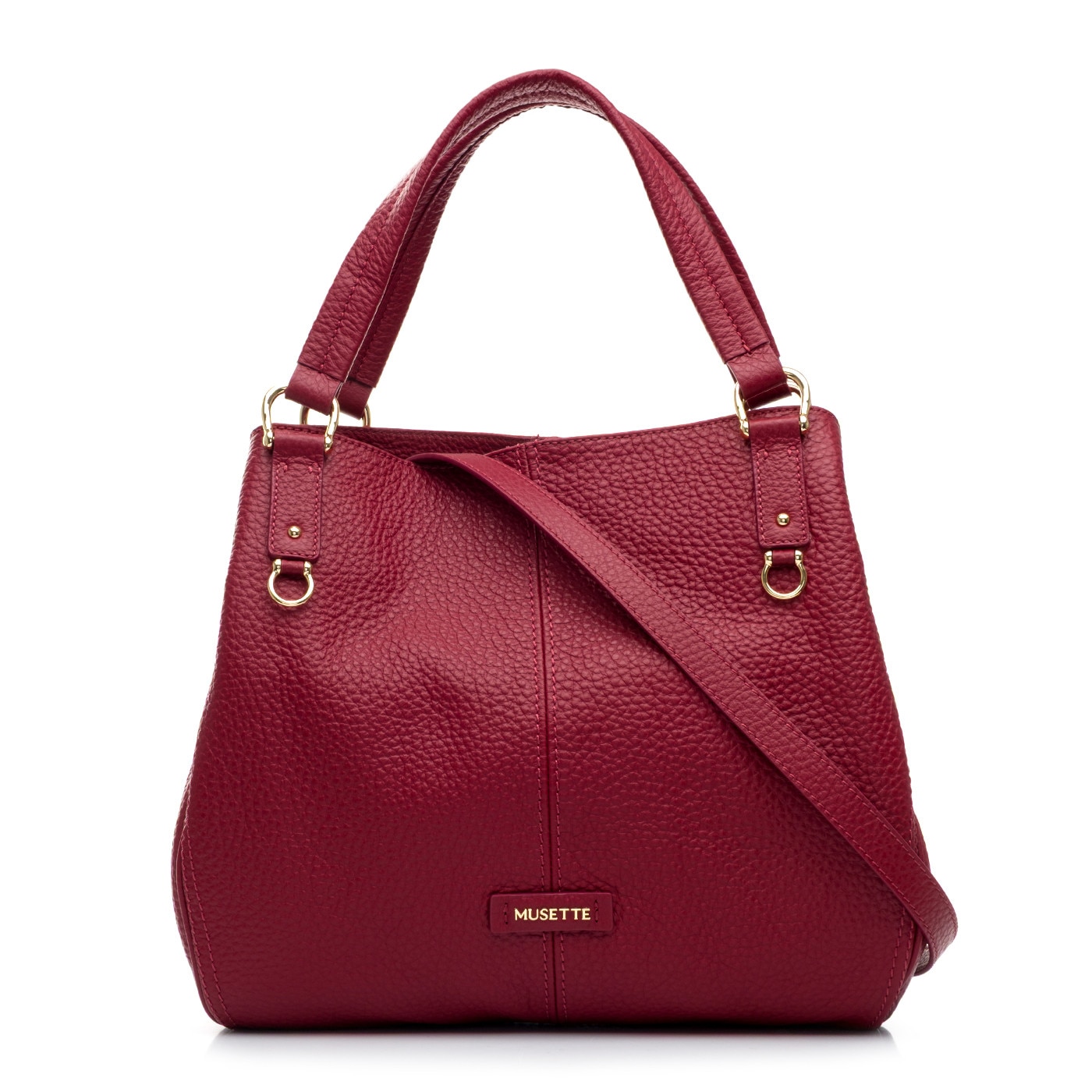 Geanta dama de umar, Musette, ARNELA PM, Piele naturala, Bordeaux, 36 x ...