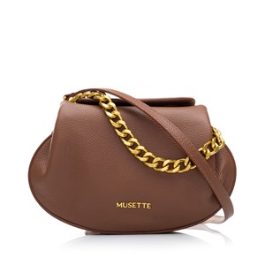 Geanta de umar Musette Geanta ZAIRA, Piele naturala, maro