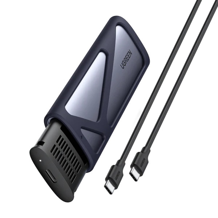 Carcasa Externa UGREEN Adaptor – M.2 NVMe SSD, 10Gbps, 4TB Max, USB-C 3.2 Gen2, Design Premium - Gri Metalic
