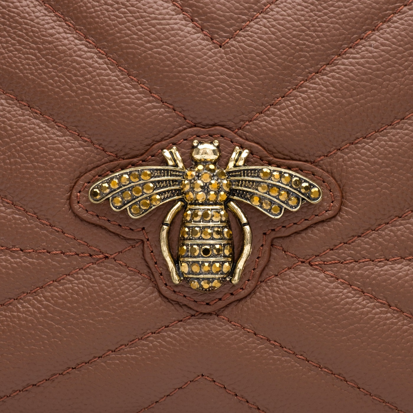 Geanta de umar Musette NEW TASHA BEE, piele naturala, maro, 26x6x17cm ...