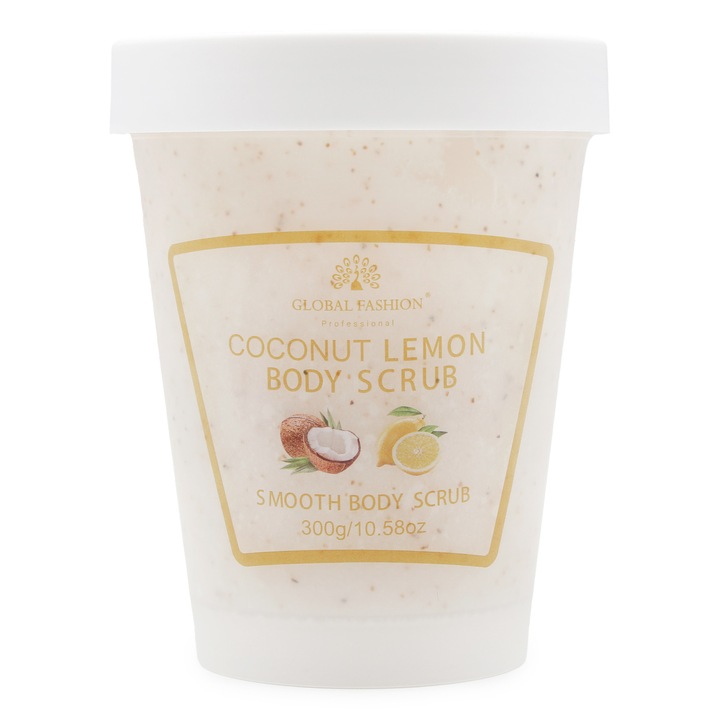 Testradír, Global Fashion, Body Scrub, kókusz és citrom, 300 g