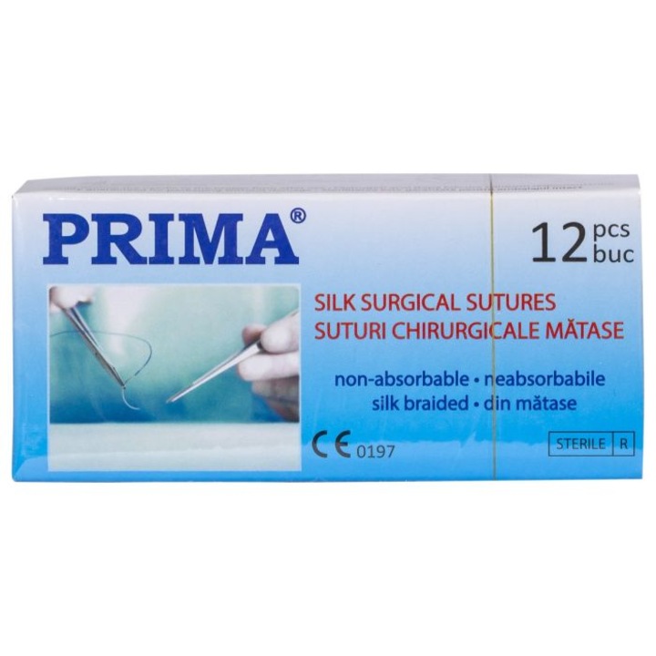 Fire sutura chirurgicala Prima, matase, 75cm, ac vars triunghiular 3/8, 12 bucati