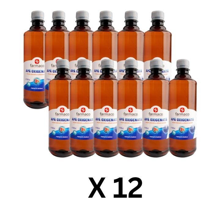Set 12 buc Apa Oxigenata 500 ml (Peroxid de hidrogen)