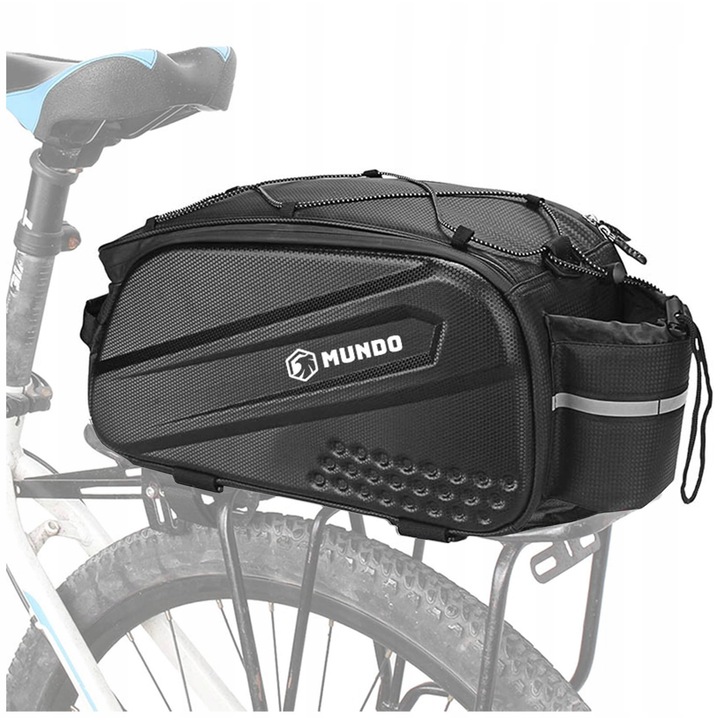 Geanta pentru bicicleta, MUNDO, 12 L, impermeabila, negru, 38,5x19,5x16 cm