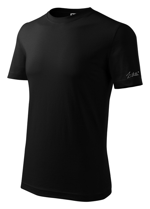 Férfi póló, egyszerű, elegáns és kényelmes pamutból, Intelli®, Fekete