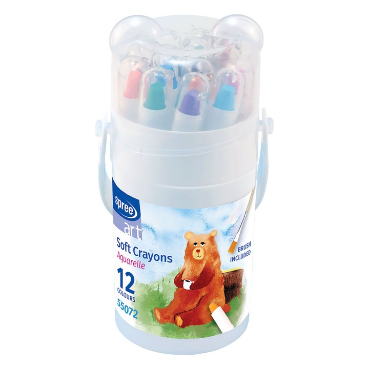 Пастел, Spree Art, Акварелен, Мек, С четка в PPL кутия, 12 цв