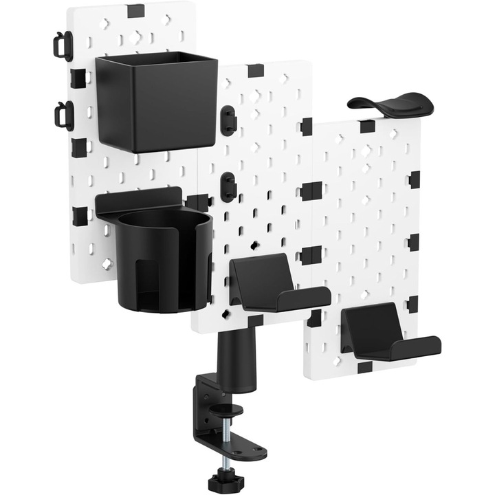 Panou birou multifunctional, organizator complet ajustabil, 3 panouri, 9 accesorii, rotire 360°