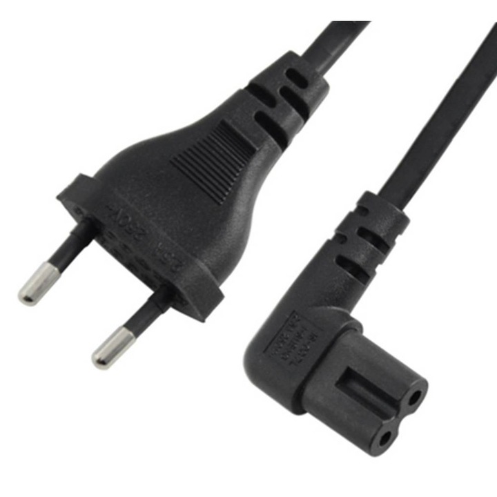 Cablu de alimentare TV Nedis, Sistem audio, Alimentare, Unghiular, 220VAC, 2,5A, 3m, 2x0,75mm2