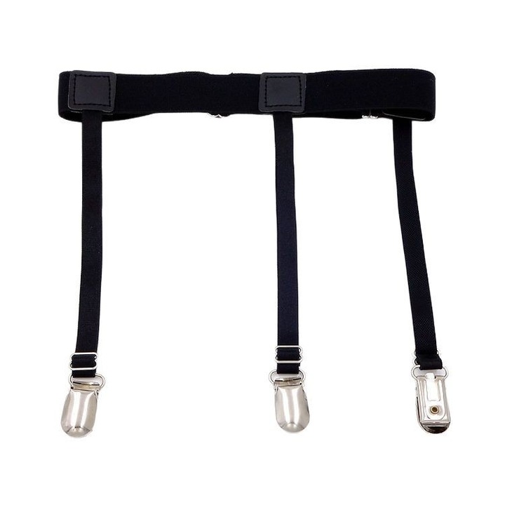 Скоби за фиксиране на риза, комплект 1 чифт, текстил, черни