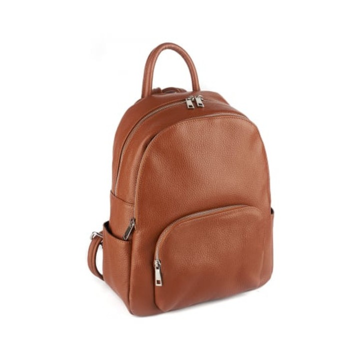 Rucsac Kallya, din piele 100% naturala coniac 8162