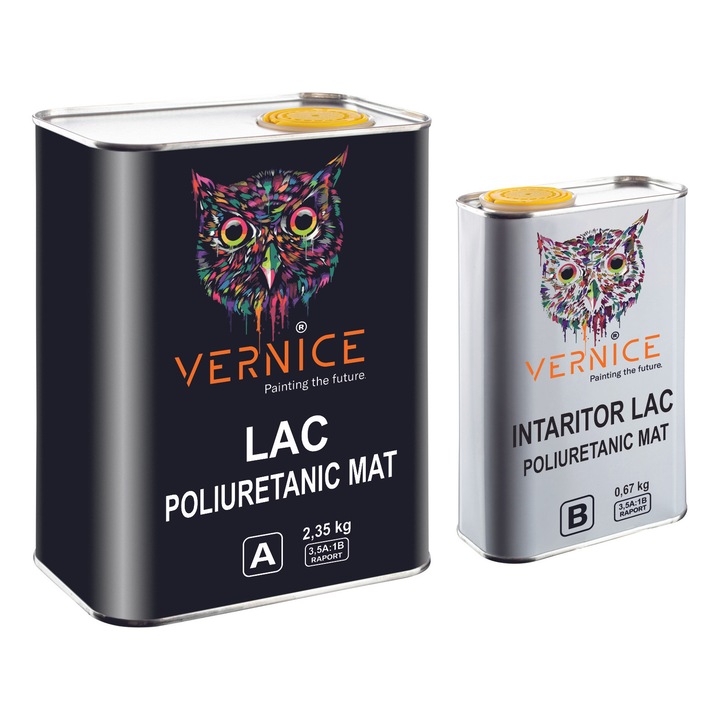 Lac poliuretanic bicomponent mat 3KG, beton, metal, lemn