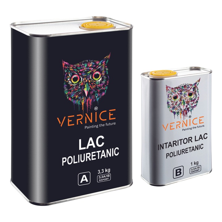 Lac poliuretanic bicomponent lucios 4, 3KG, beton, metal, lemn