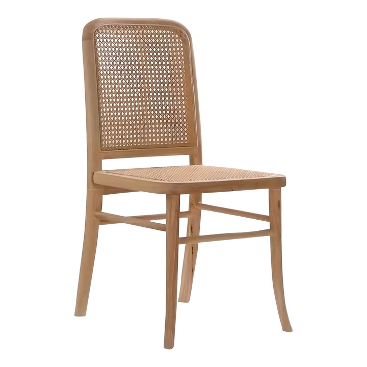 Scaun premium din lemn masiv si ratan, 88 x 50 x 44 cm