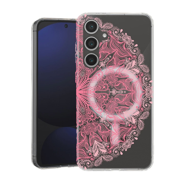BestCase® Калъф за Samsung Galaxy A16 с дизайн Lace Pink, Mag Anti Shock TPU, MagSafe технология, подсилени 4 ъгъла, 2087011 MAS 21