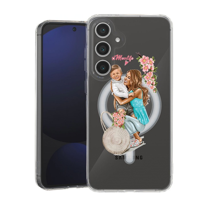 BestCase® Husa pentru Samsung Galaxy A55 cu Design Mom Life With a Boy, Mag Anti Shock TPU, Tehnologie MagSafe, Reinforced 4 Corners, 2087010 MAS 559